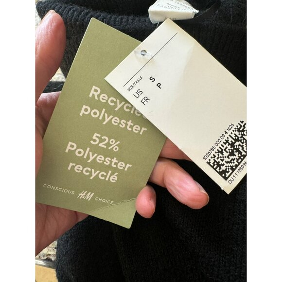 H&M Black Turtleneck Sweater Womens S Recycled Polyester & Acrylic - Picture 5 of 13